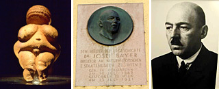 Venus von Willendorf, Gedenktafel am Geburtshaus, Dr. Josef Bayer